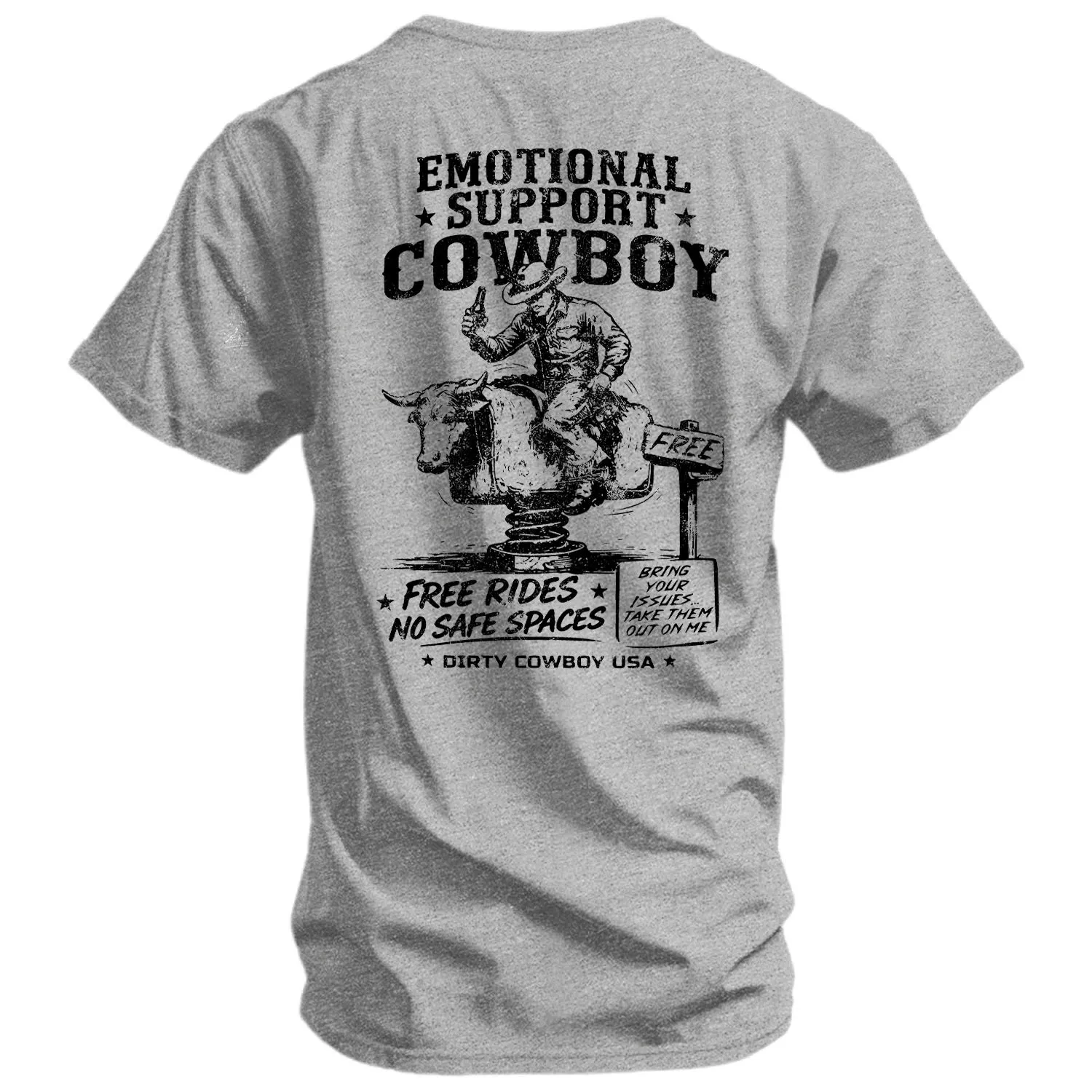 Emotional Support Cowboy Men's T-Shirt sold by Combat Iron Apparel product image thumbnail 3
