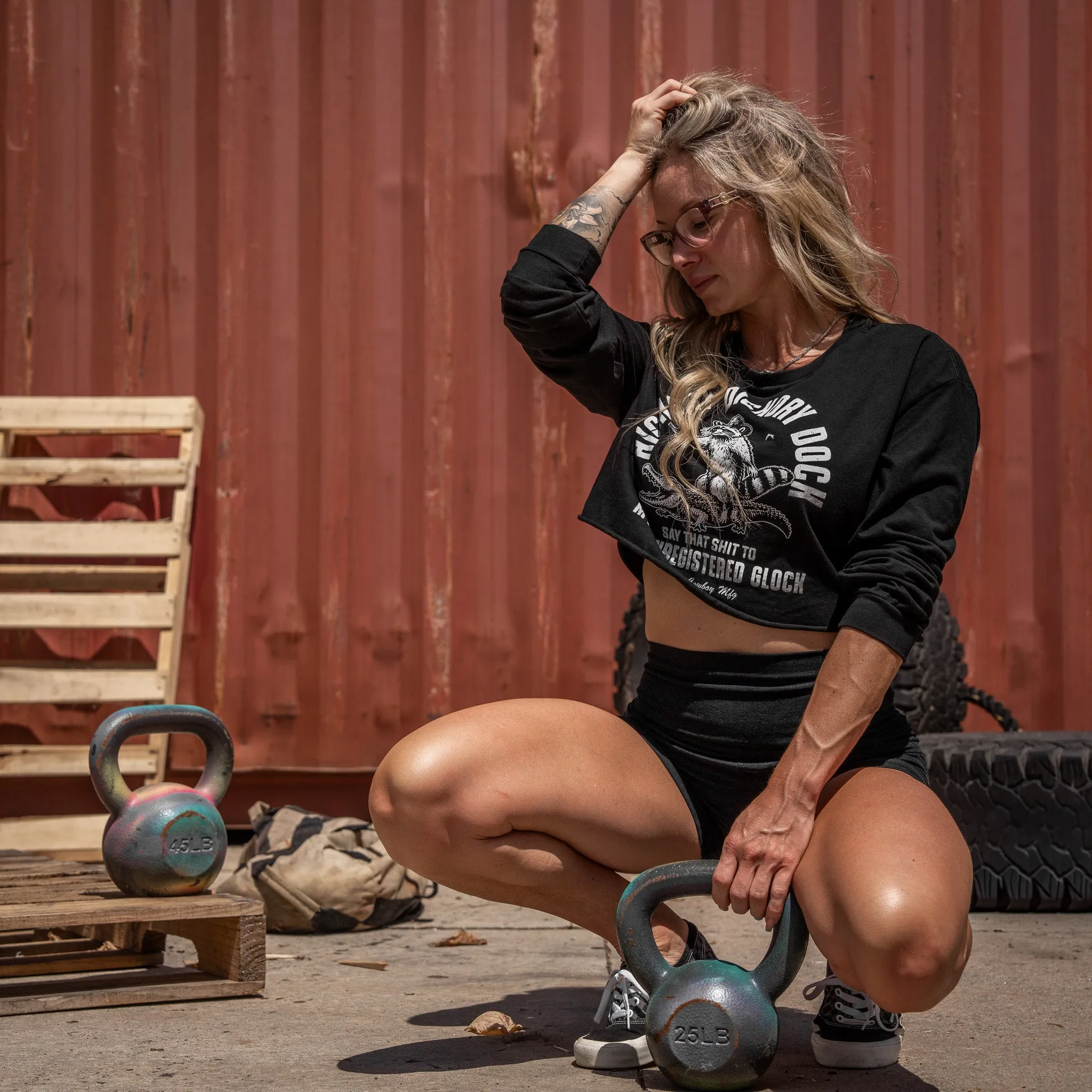 Hickory Dickory Dock Women's Long Sleeve Crop sold by Combat Iron Apparel product image thumbnail 5