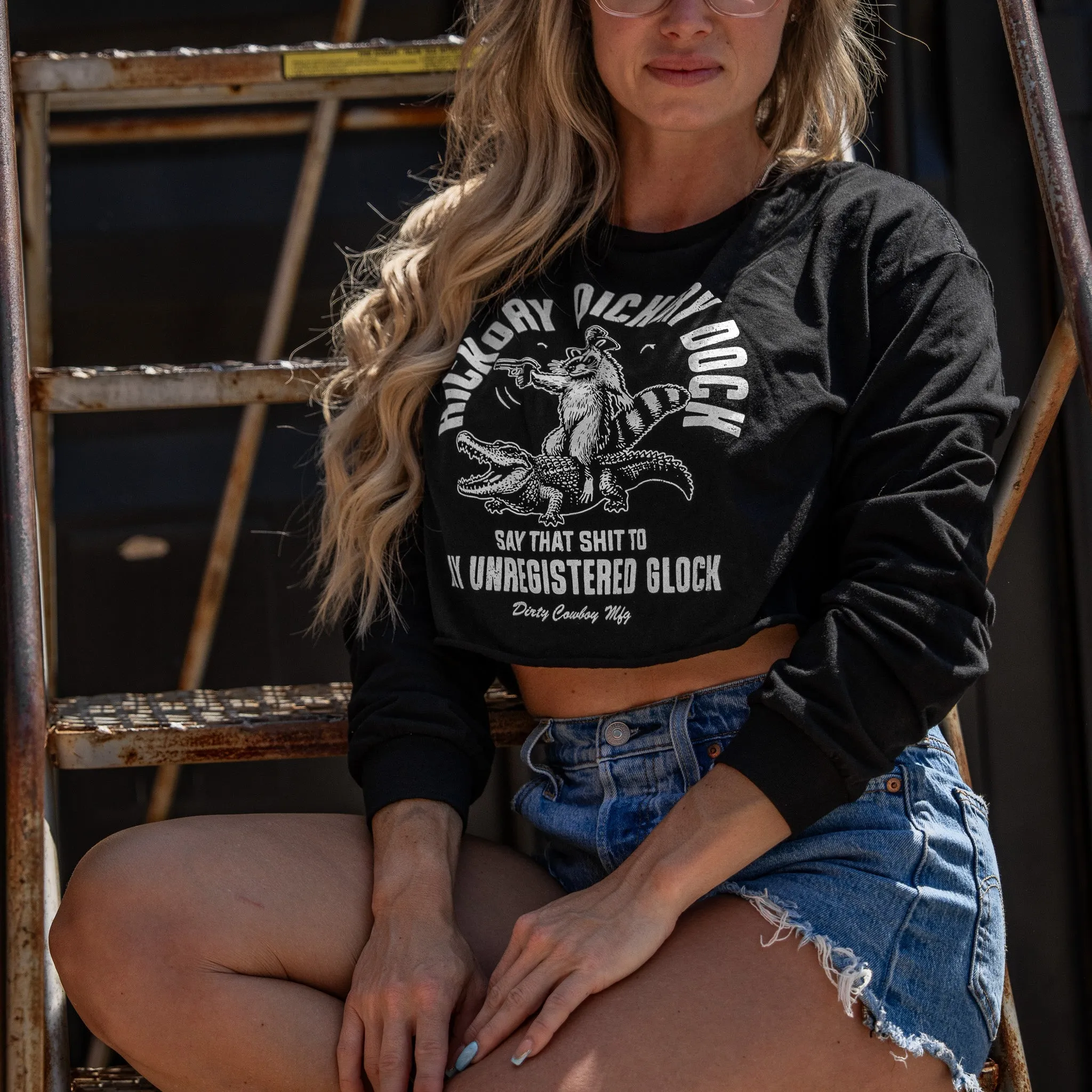 Hickory Dickory Dock Women's Long Sleeve Crop sold by Combat Iron Apparel product image thumbnail 4