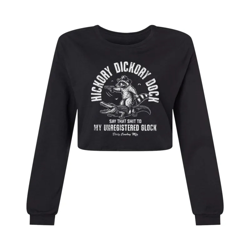 Hickory Dickory Dock Women's Long Sleeve Crop made by Combat Iron Apparel