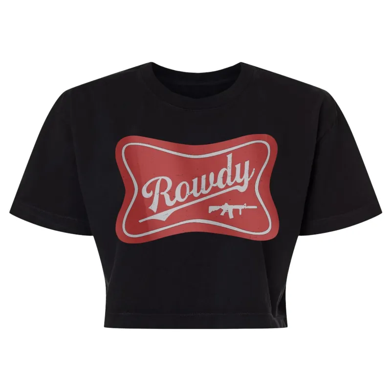 Women's Rowdy Heavyweight Crop Tee made by Combat Iron Apparel