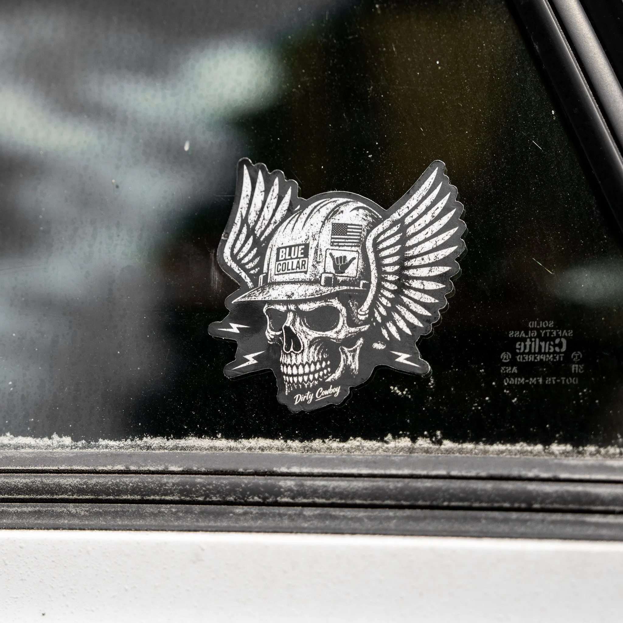 Blue Collar Skull Decal sold by Combat Iron Apparel product image thumbnail 4
