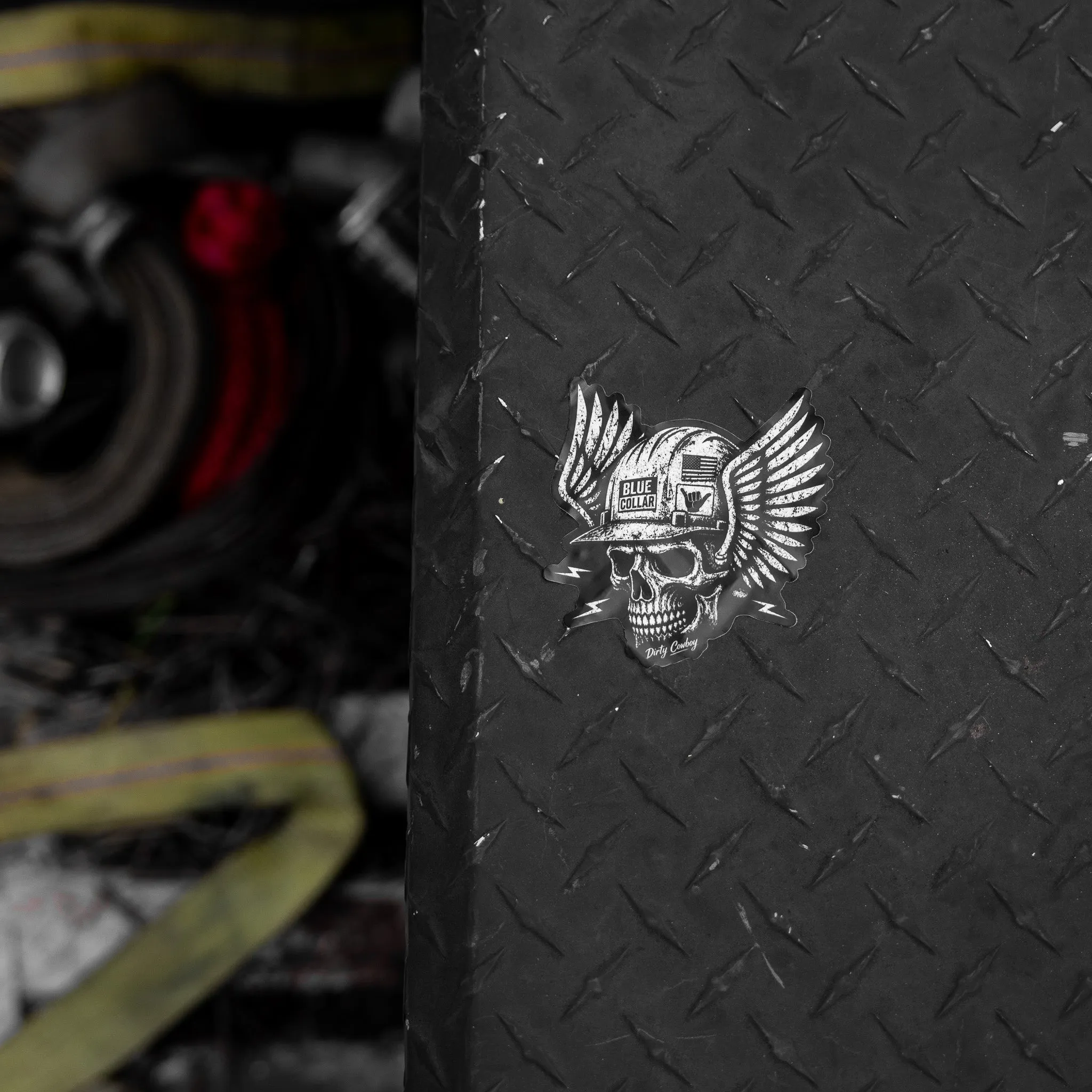 Blue Collar Skull Decal sold by Combat Iron Apparel product image thumbnail 2