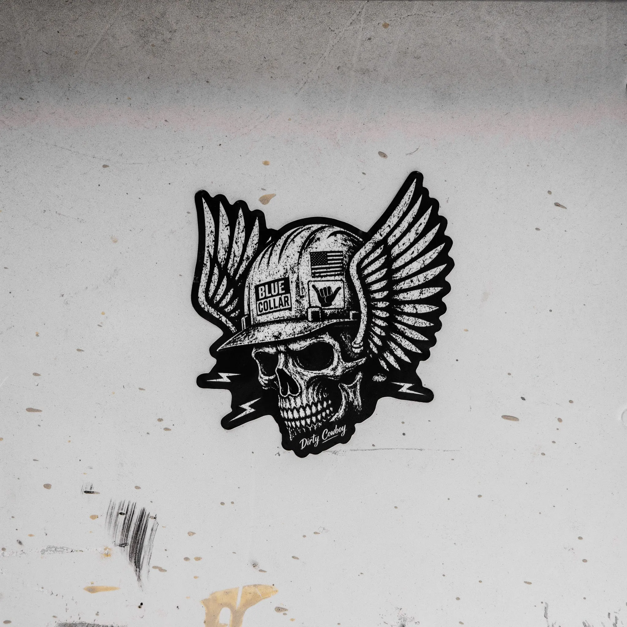 Blue Collar Skull Decal sold by Combat Iron Apparel product image thumbnail 3