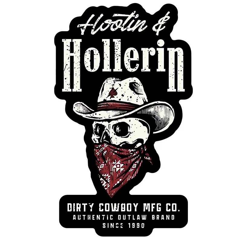 Hootin & Hollernin Skull Decal Sticker made by Combat Iron Apparel