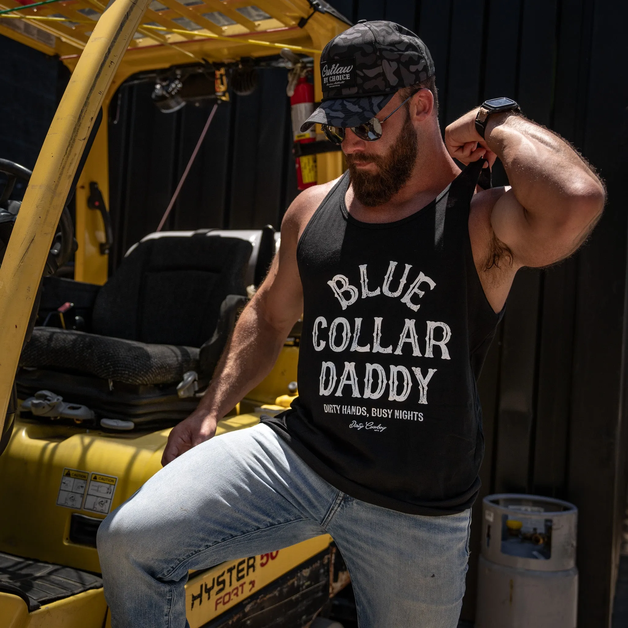 Blue Collar Daddy Men's Tank Top sold by Combat Iron Apparel product image thumbnail 4