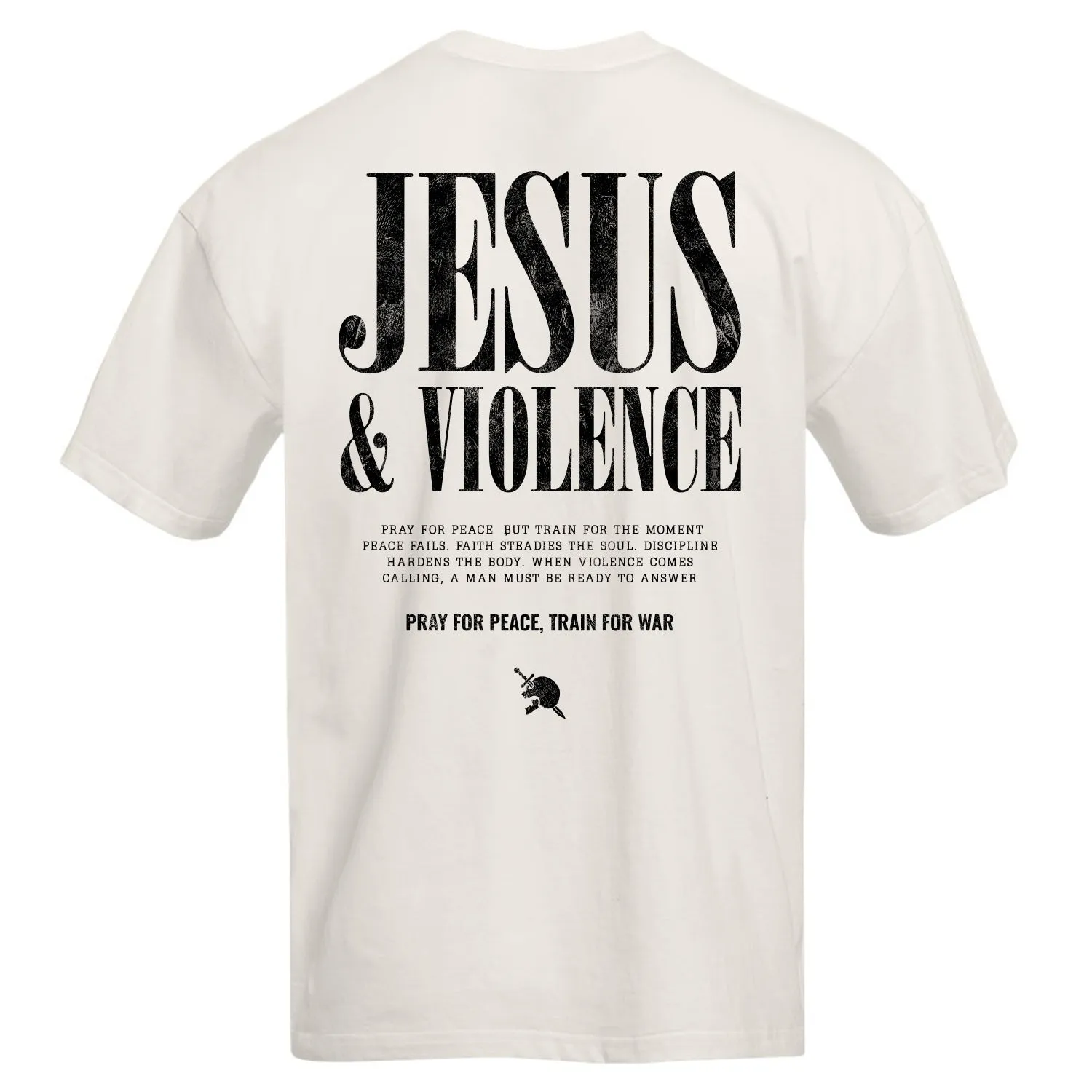 Jesus & Violence | Men's Heavyweight Graphic T-Shirt sold by Combat Iron Apparel product image thumbnail 3
