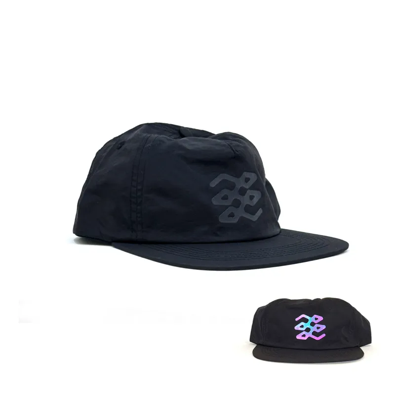 LL Ro-Sym Iridescent Reflective Water Repellent Nylon 5-Panel Cap [Black] sold by Legends League