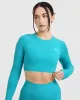 Go To Seamless Fitted Crop Long Sleeve Top | Aqua Blue sold by Oner Active