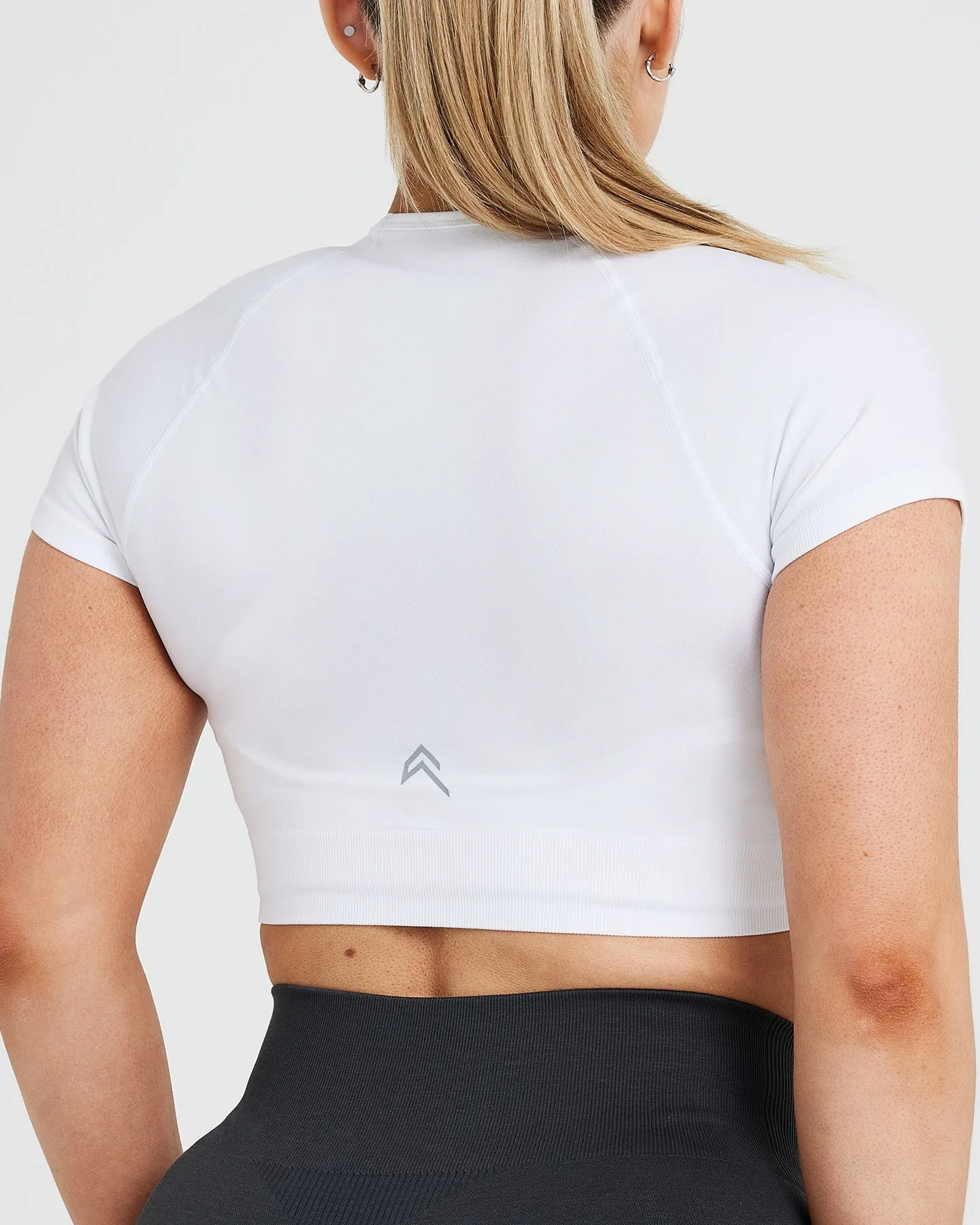 Classic Seamless 2.0 Short Sleeve Crop Top | White sold by Oner Active product image thumbnail 5