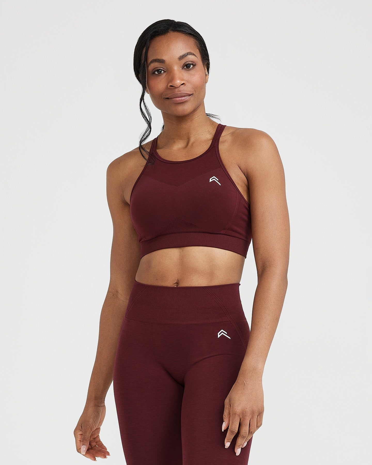 Effortless Seamless High Neck Bralette | Rosewood sold by Oner Active