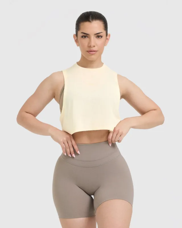 Go To Muscle Crop Tank | Off White sold by Oner Active