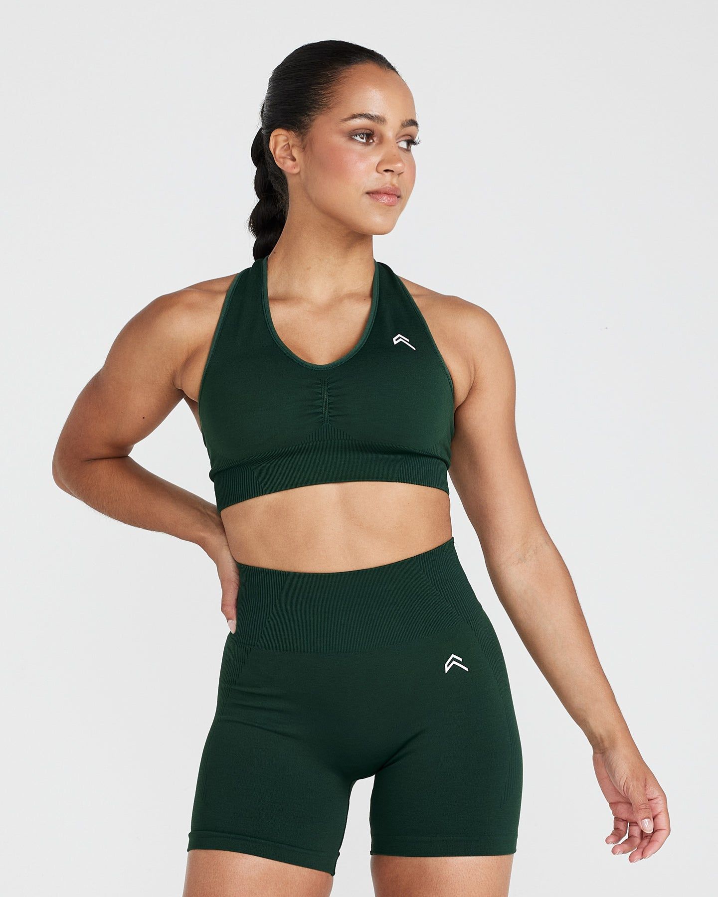 Classic Seamless 2.0 V-Neck Bralette | Evergreen Marl sold by Oner Active
