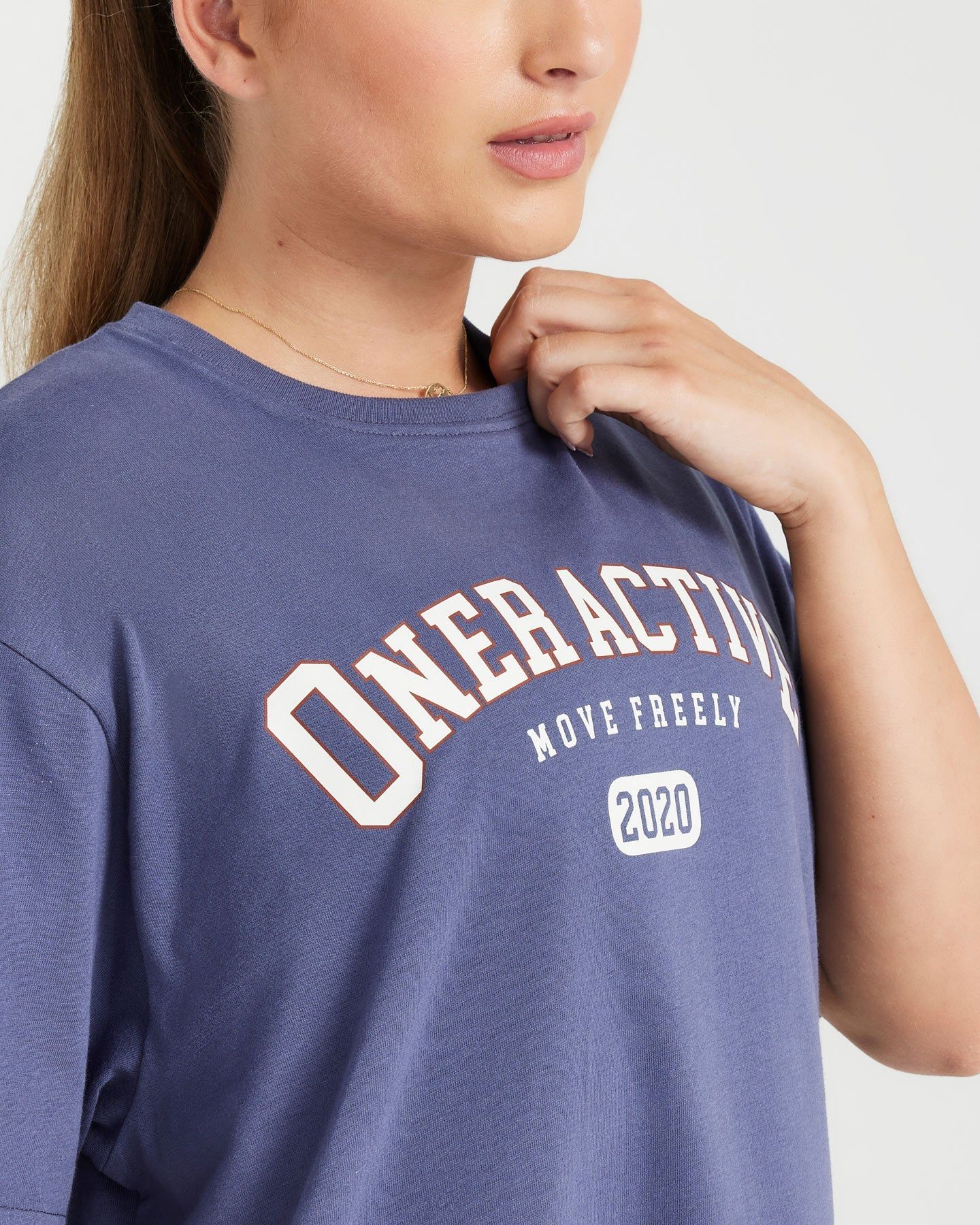 Oversized Short Sleeve Club Tee | Slate Blue sold by Oner Active product image thumbnail 4