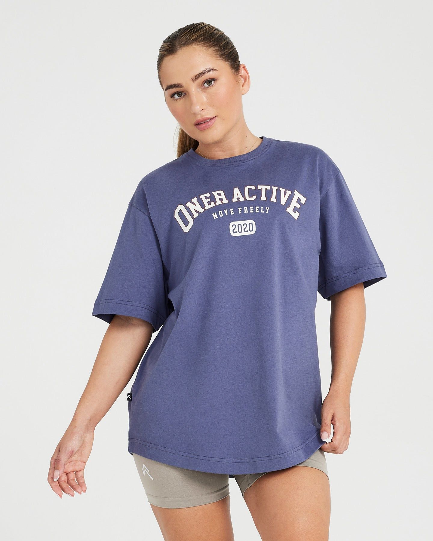 Oversized Short Sleeve Club Tee | Slate Blue sold by Oner Active
