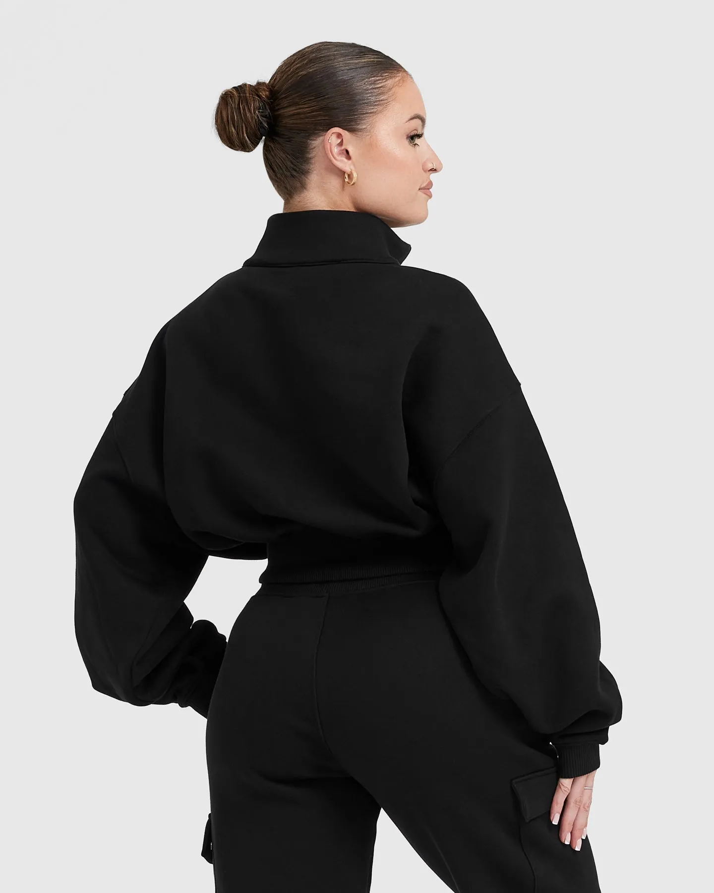 All Day Est 2020 Crop 1/4 Zip Sweatshirt | Black sold by Oner Active product image thumbnail 2