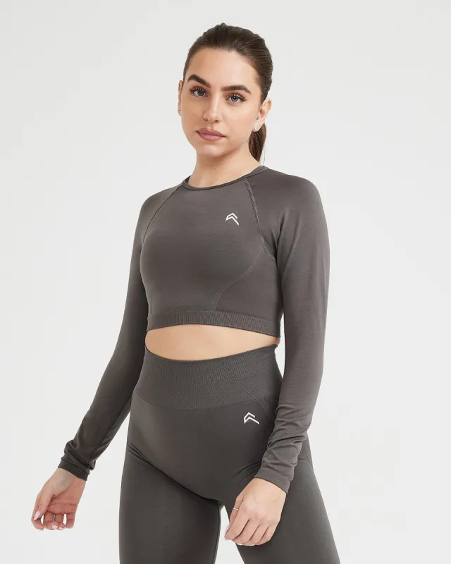 Effortless Seamless Long Sleeve Crop Top | Deep Taupe sold by Oner Active