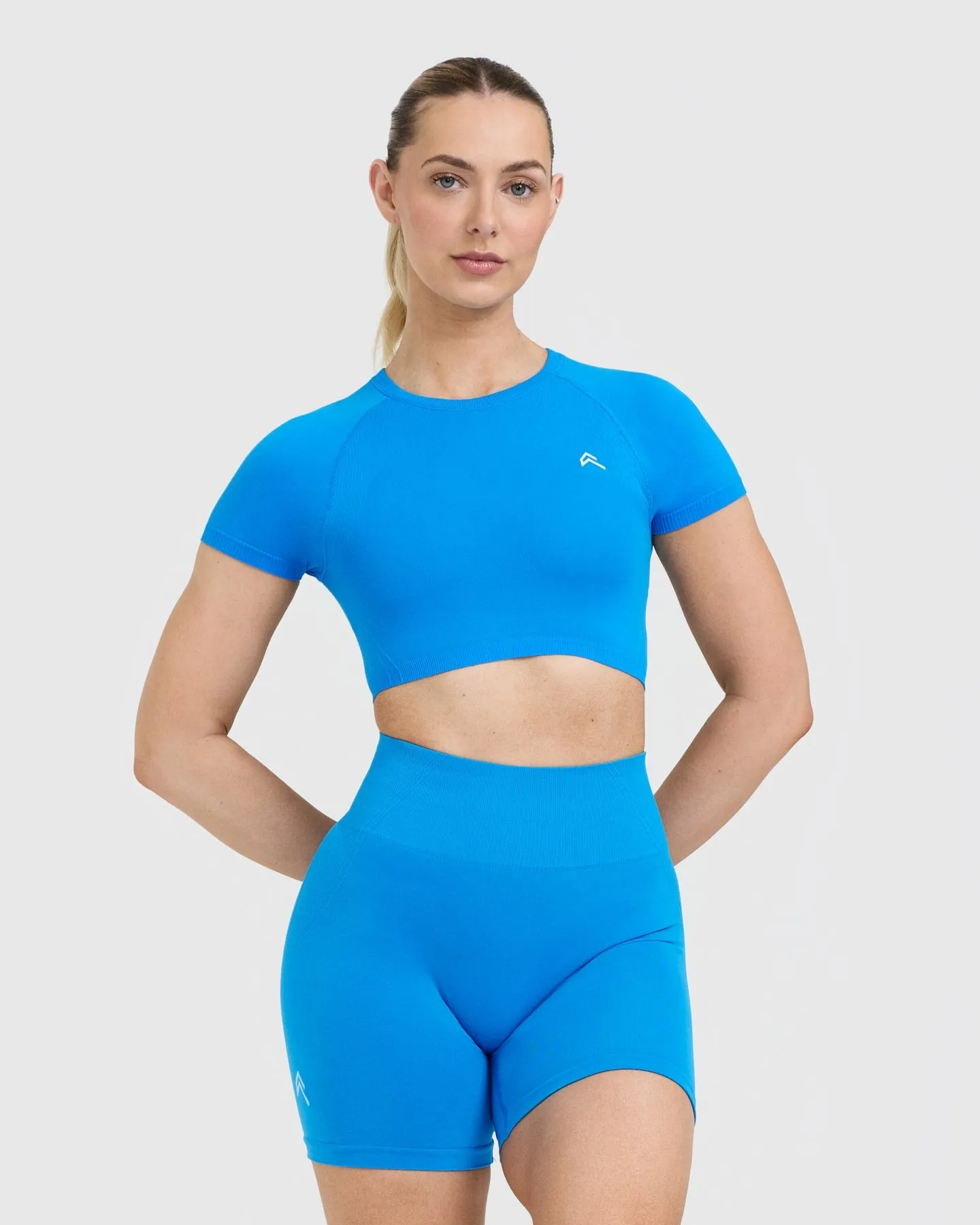 Go To Seamless Fitted Crop Top | Tropical Blue sold by Oner Active