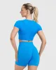 Go To Seamless Fitted Crop Top | Tropical Blue sold by Oner Active
