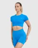 Go To Seamless Fitted Crop Top | Tropical Blue sold by Oner Active