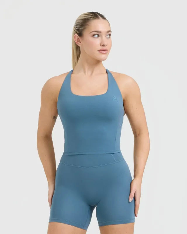 Timeless Square Neck Mid Vest | Moonstone Blue sold by Oner Active