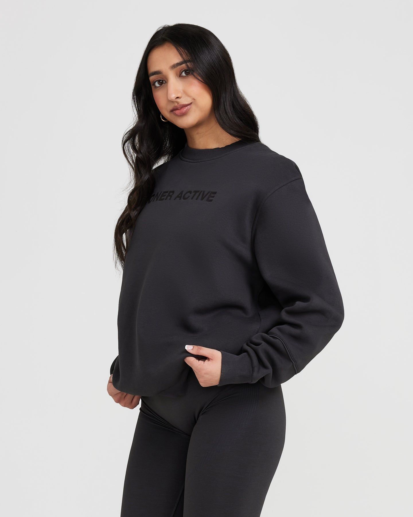 Classic Lounge Oversized Crew Neck | Coal sold by Oner Active product image thumbnail 3