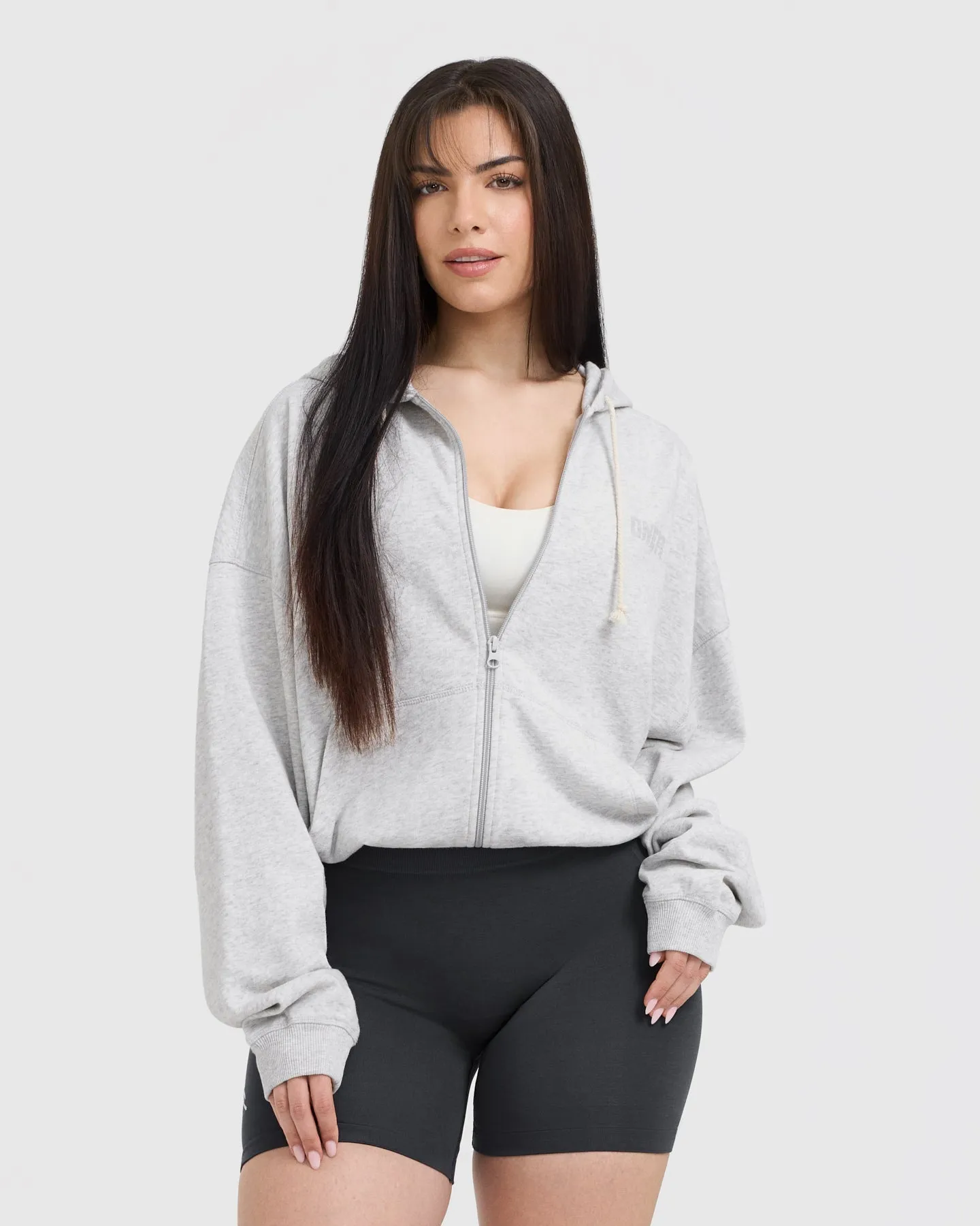 Raw Lounge Oversized Zip Hoodie | Light Grey Marl sold by Oner Active