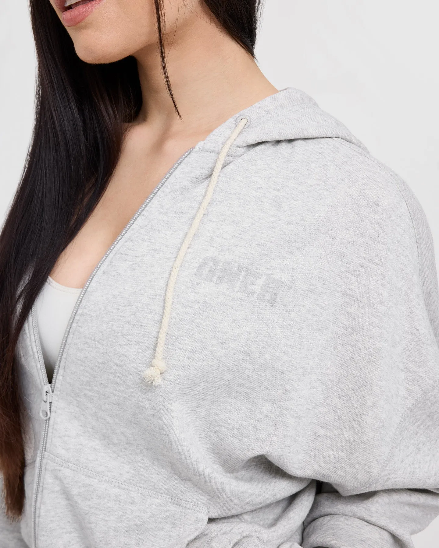 Raw Lounge Oversized Zip Hoodie | Light Grey Marl sold by Oner Active product image thumbnail 5