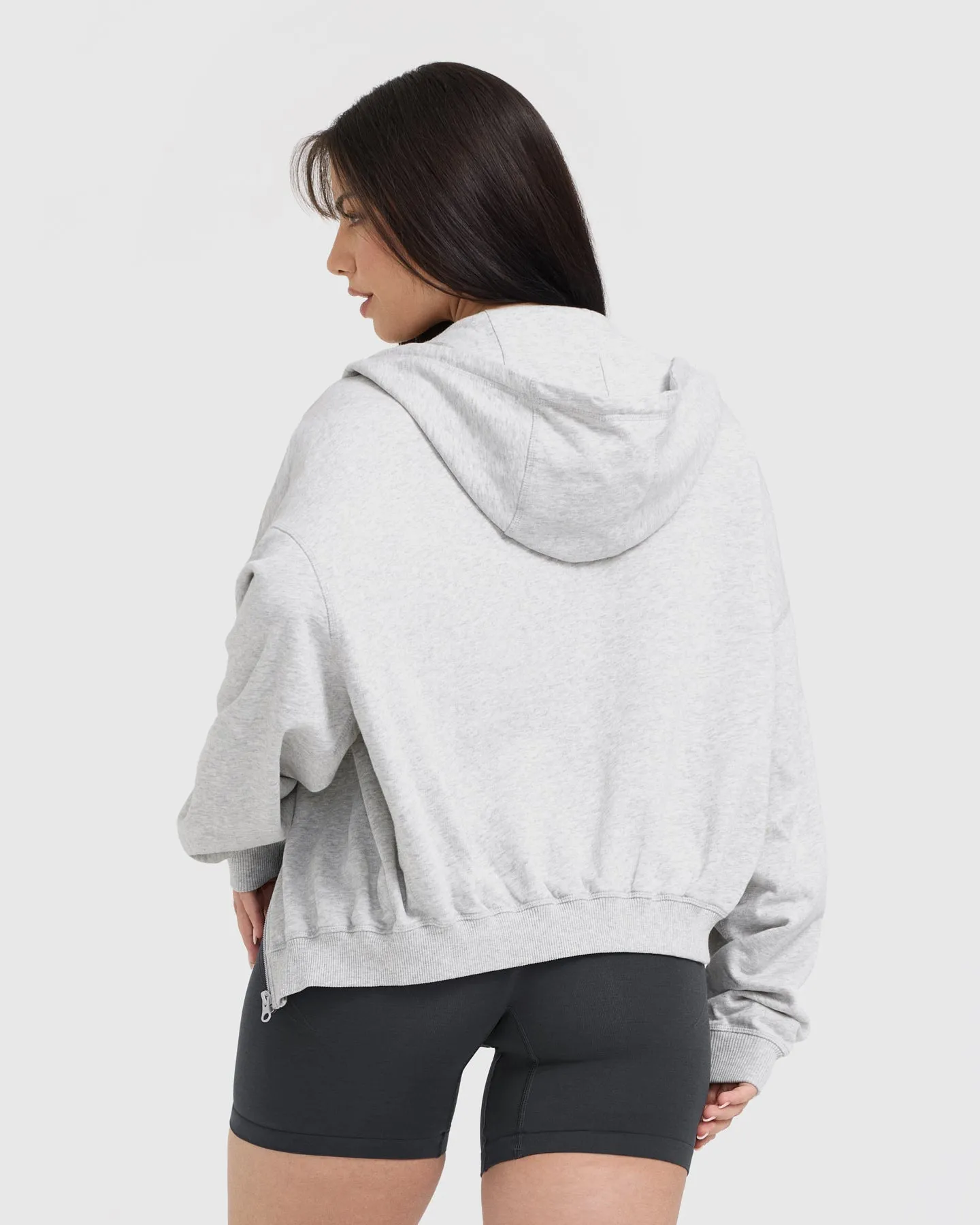 Raw Lounge Oversized Zip Hoodie | Light Grey Marl sold by Oner Active product image thumbnail 2