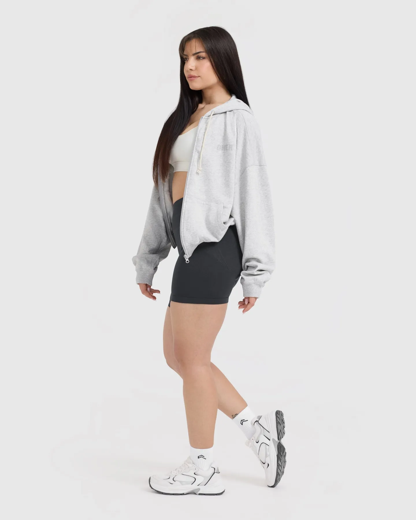 Raw Lounge Oversized Zip Hoodie | Light Grey Marl sold by Oner Active product image thumbnail 3