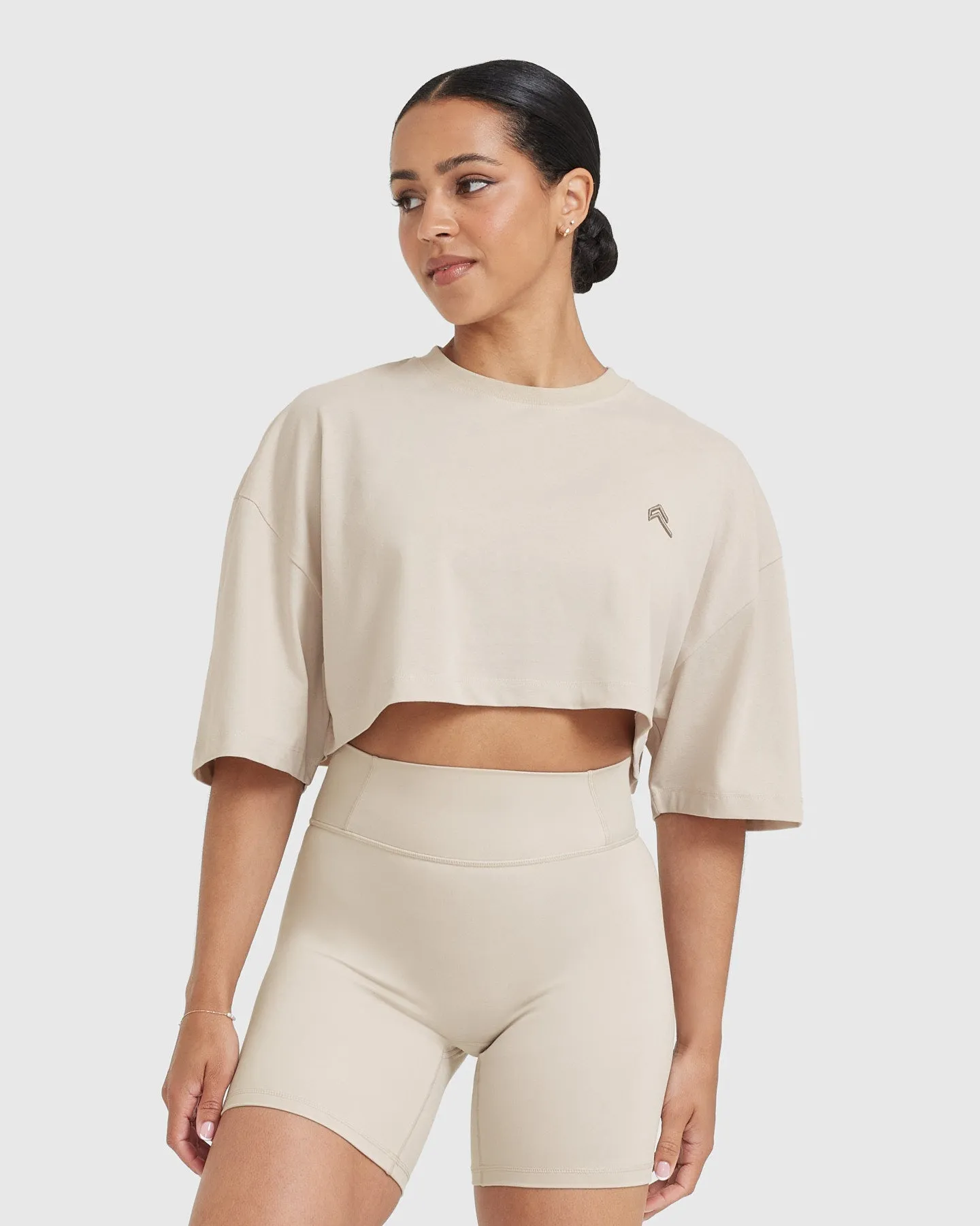 Classic Relaxed Crop Lightweight T-Shirt | Washed Sand sold by Oner Active