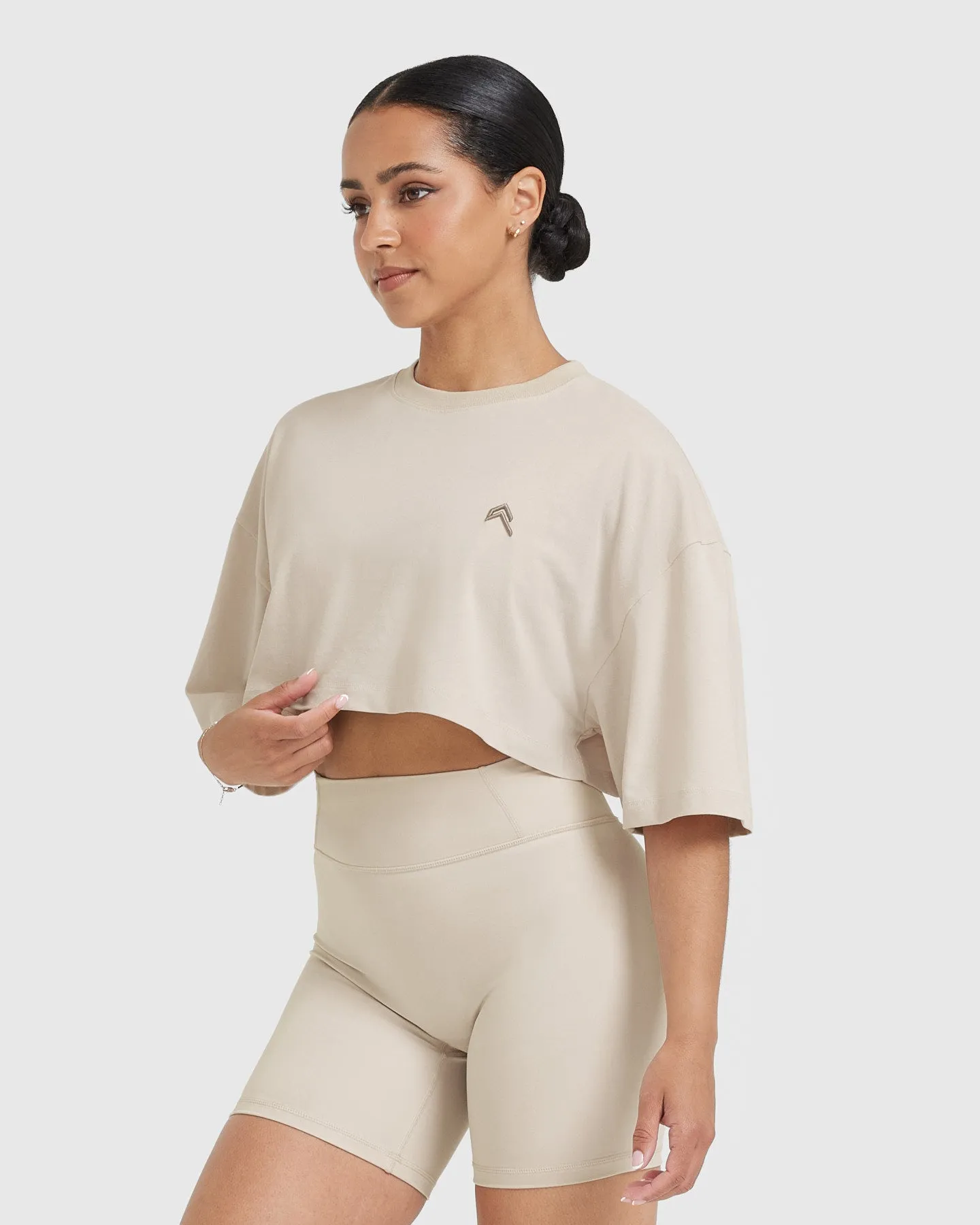 Classic Relaxed Crop Lightweight T-Shirt | Washed Sand sold by Oner Active product image thumbnail 3