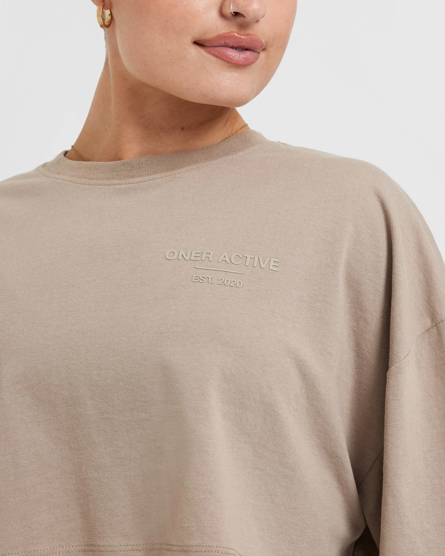 Classic Lifters Graphic Relaxed Crop Lightweight T-Shirt | Sandstone sold by Oner Active product image thumbnail 4
