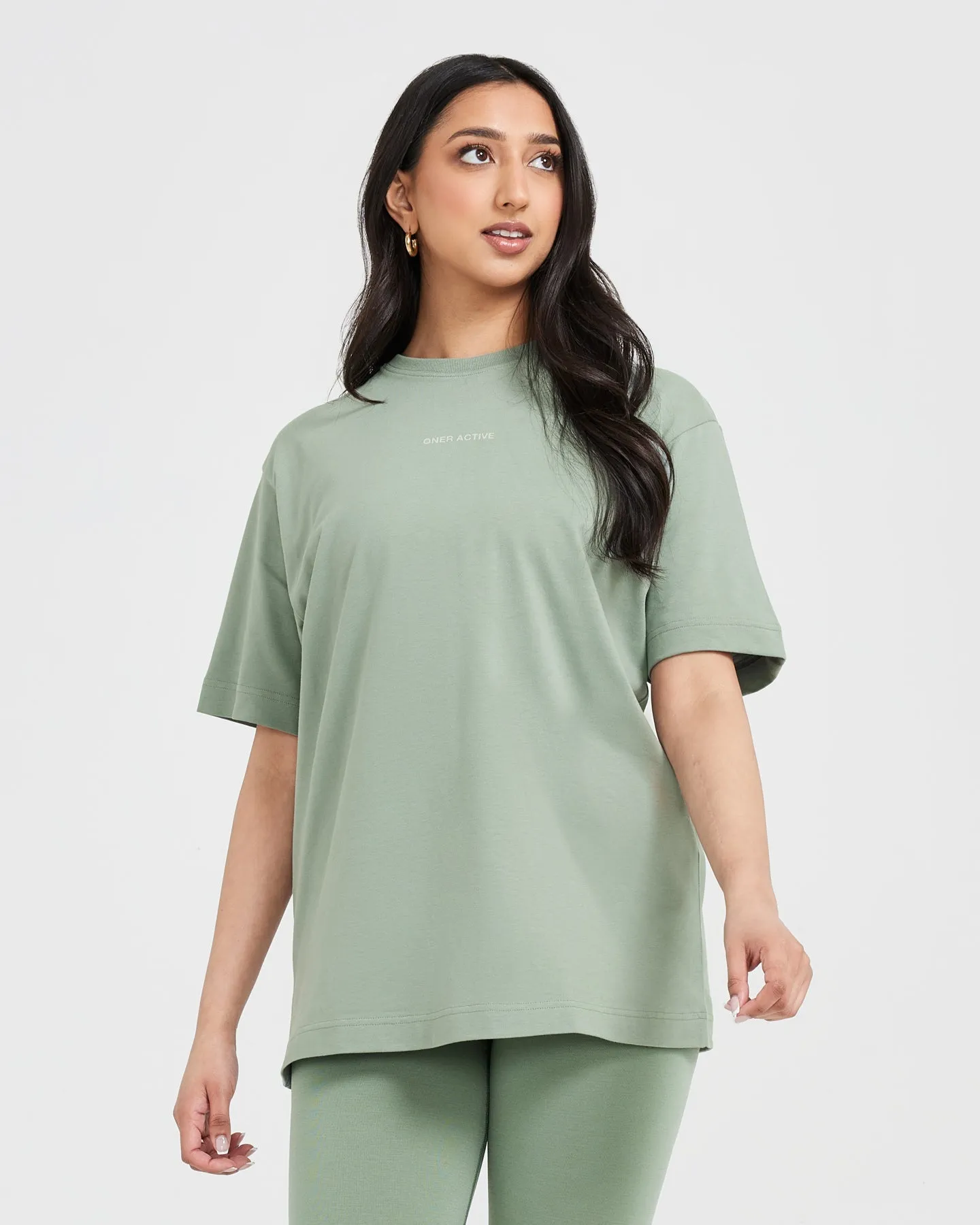 Classic Mirror Graphic Oversized T-Shirt | Washed Sage sold by Oner Active