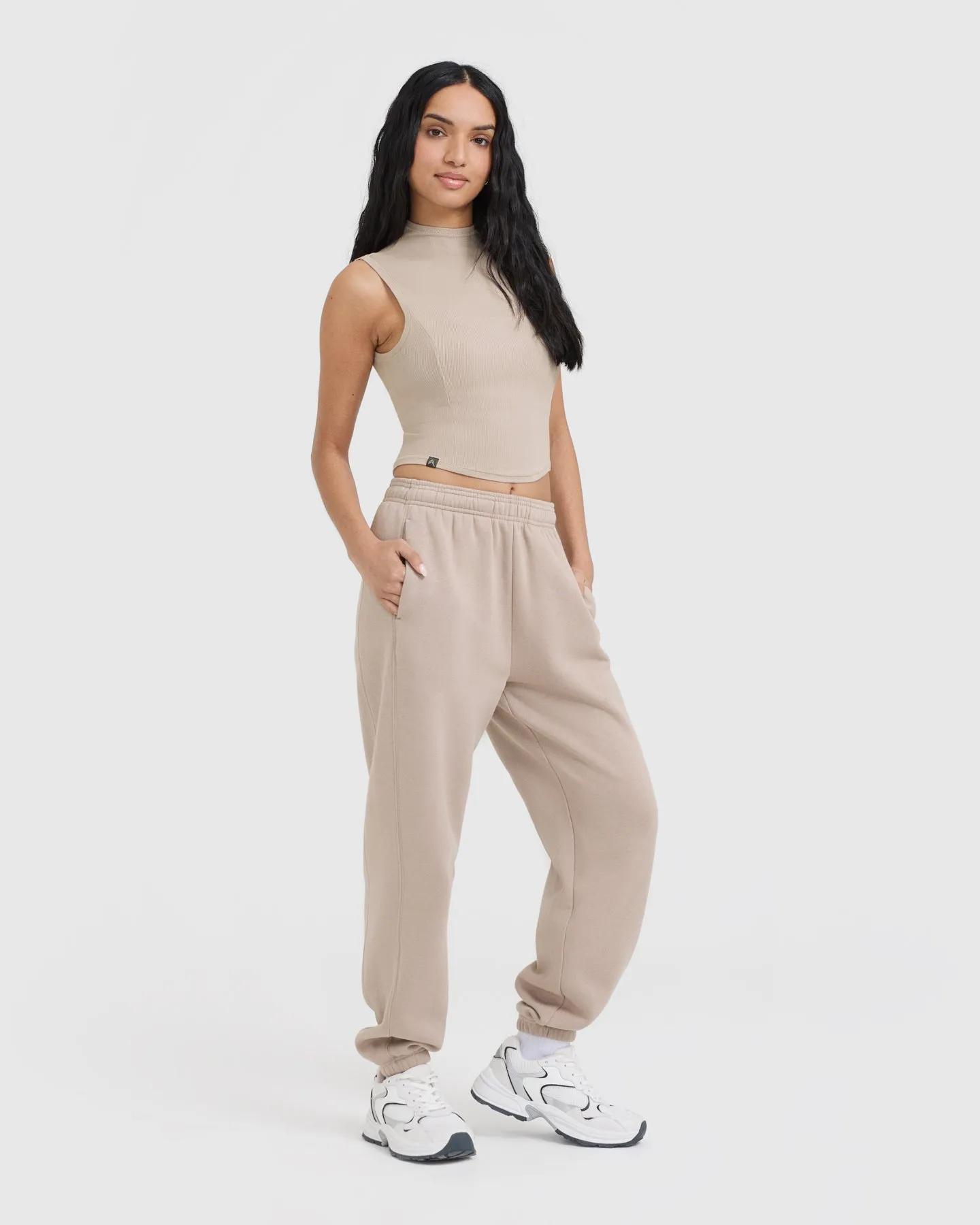 Mellow™ Rib Mid Mock Neck Tank | Mushroom Brown sold by Oner Active product image thumbnail 3