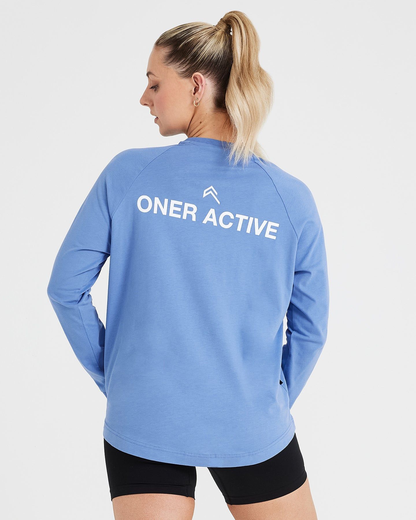 Graphic Oversized Long Sleeve Tee | Washed Light Denim sold by Oner Active product image thumbnail 2