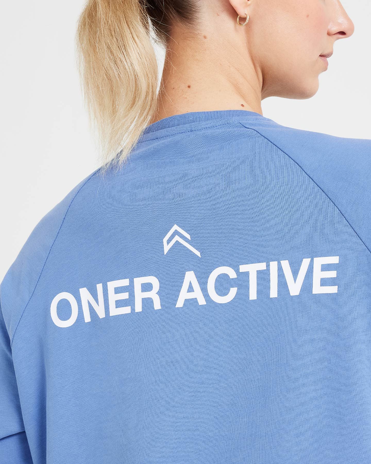Graphic Oversized Long Sleeve Tee | Washed Light Denim sold by Oner Active product image thumbnail 5