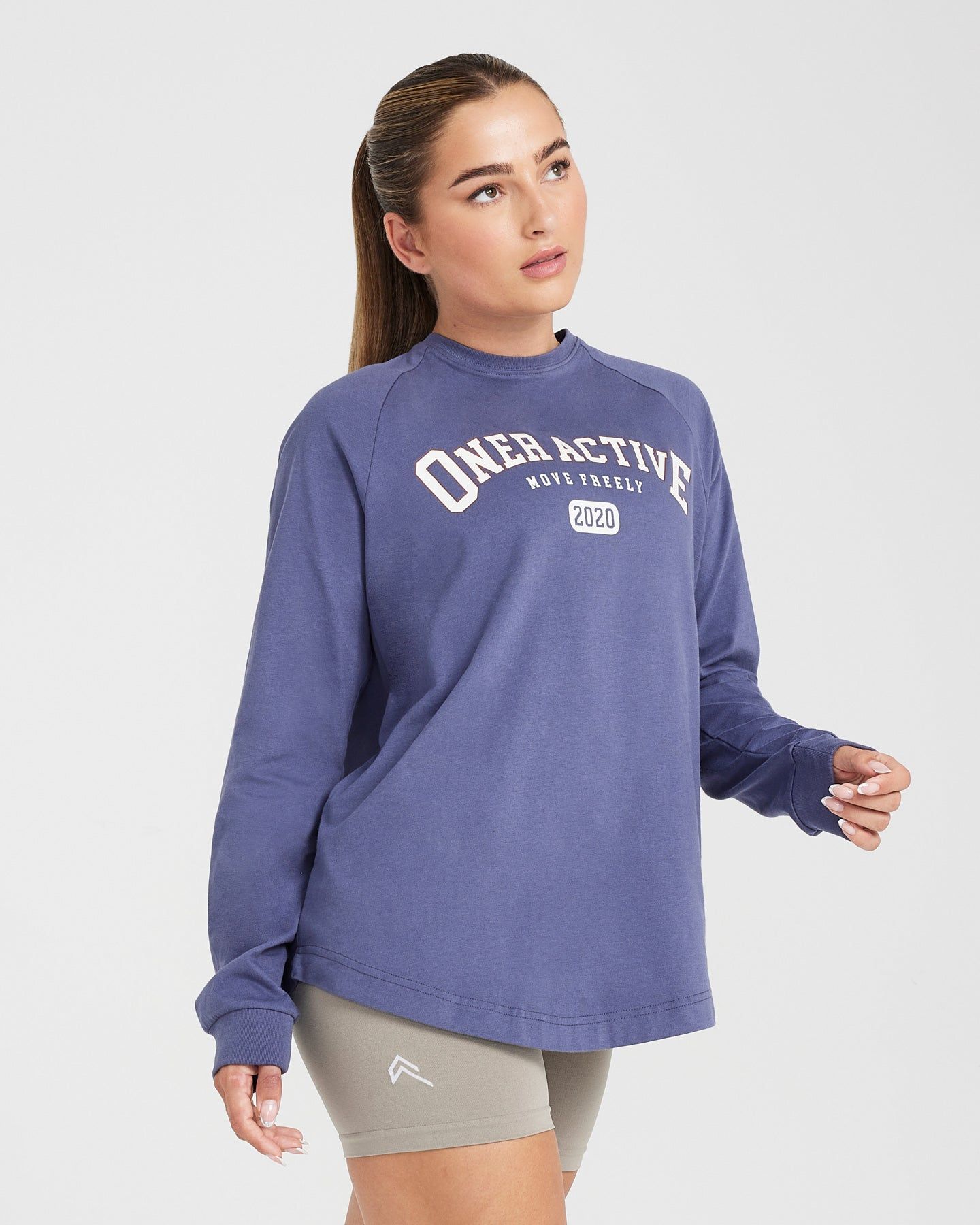 Oversized Long Sleeve Club Tee | Slate Blue sold by Oner Active product image thumbnail 3
