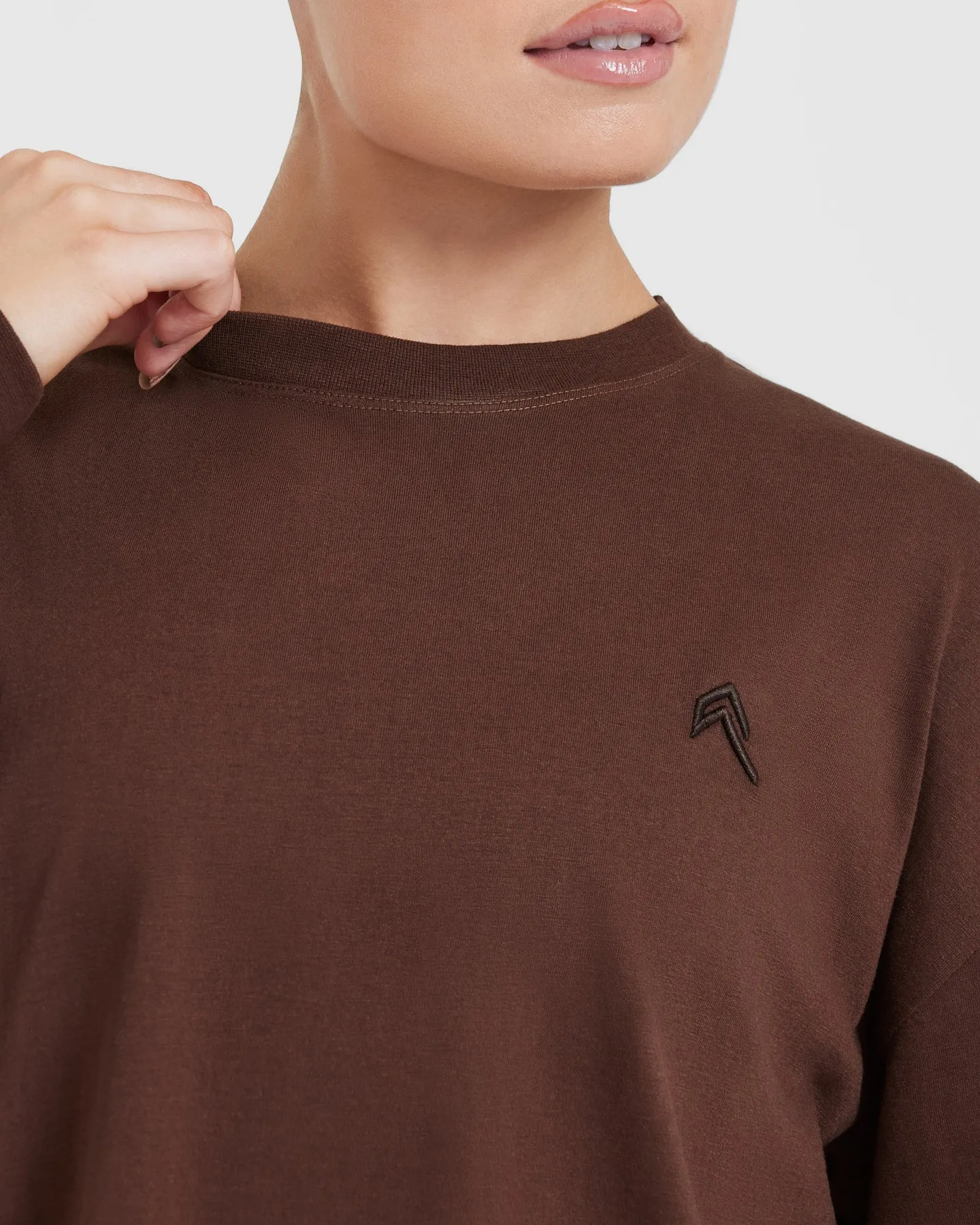 Classic Oversized Lightweight Long Sleeve Top | Espresso sold by Oner Active product image thumbnail 4