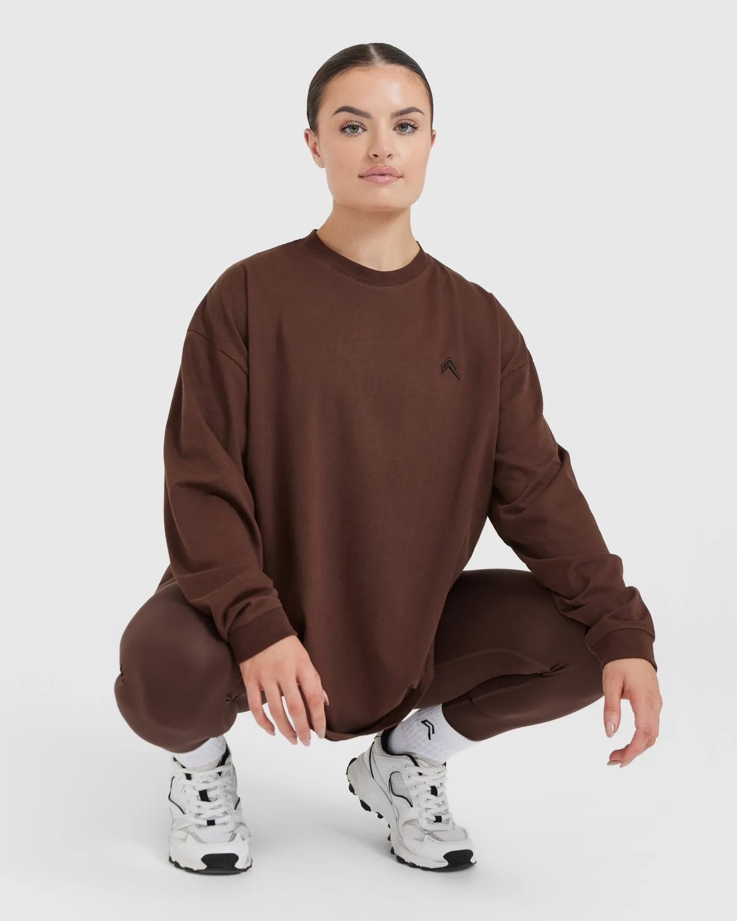 Classic Oversized Lightweight Long Sleeve Top | Espresso sold by Oner Active product image thumbnail 5