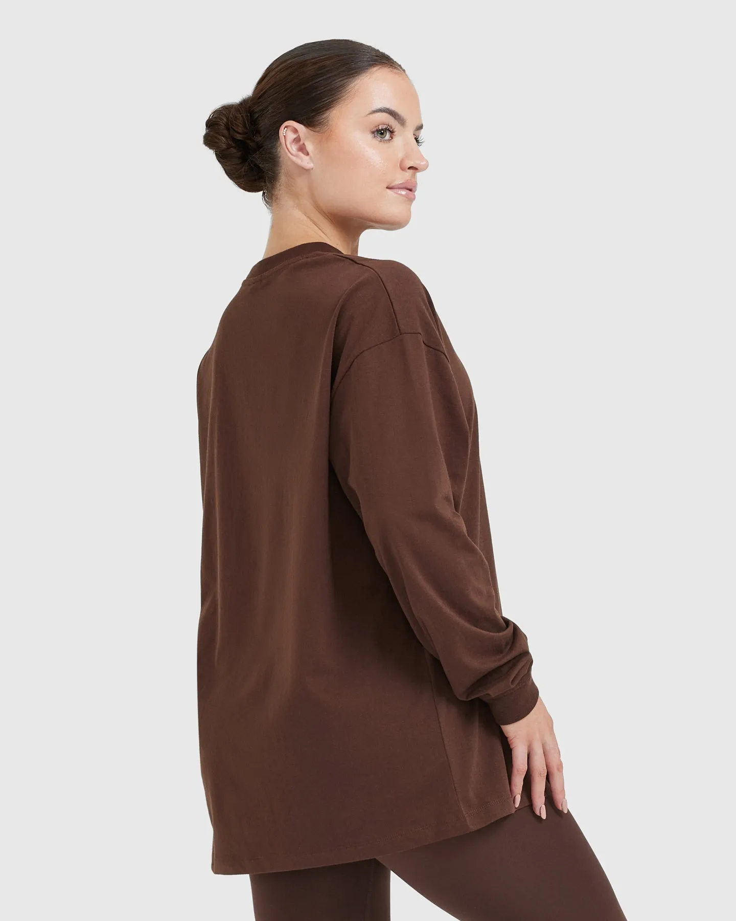 Classic Oversized Lightweight Long Sleeve Top | Espresso sold by Oner Active product image thumbnail 2