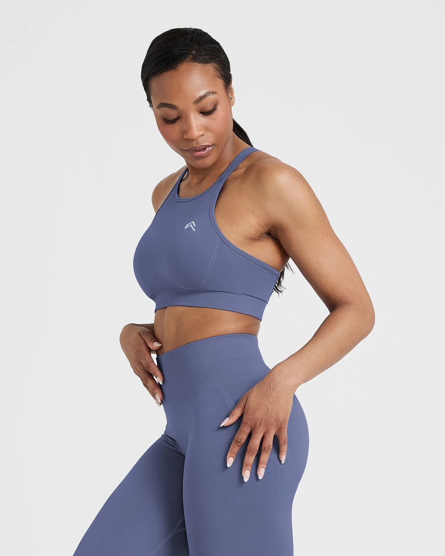 Effortless Seamless High Neck Bralette | Slate Blue sold by Oner Active product image thumbnail 3