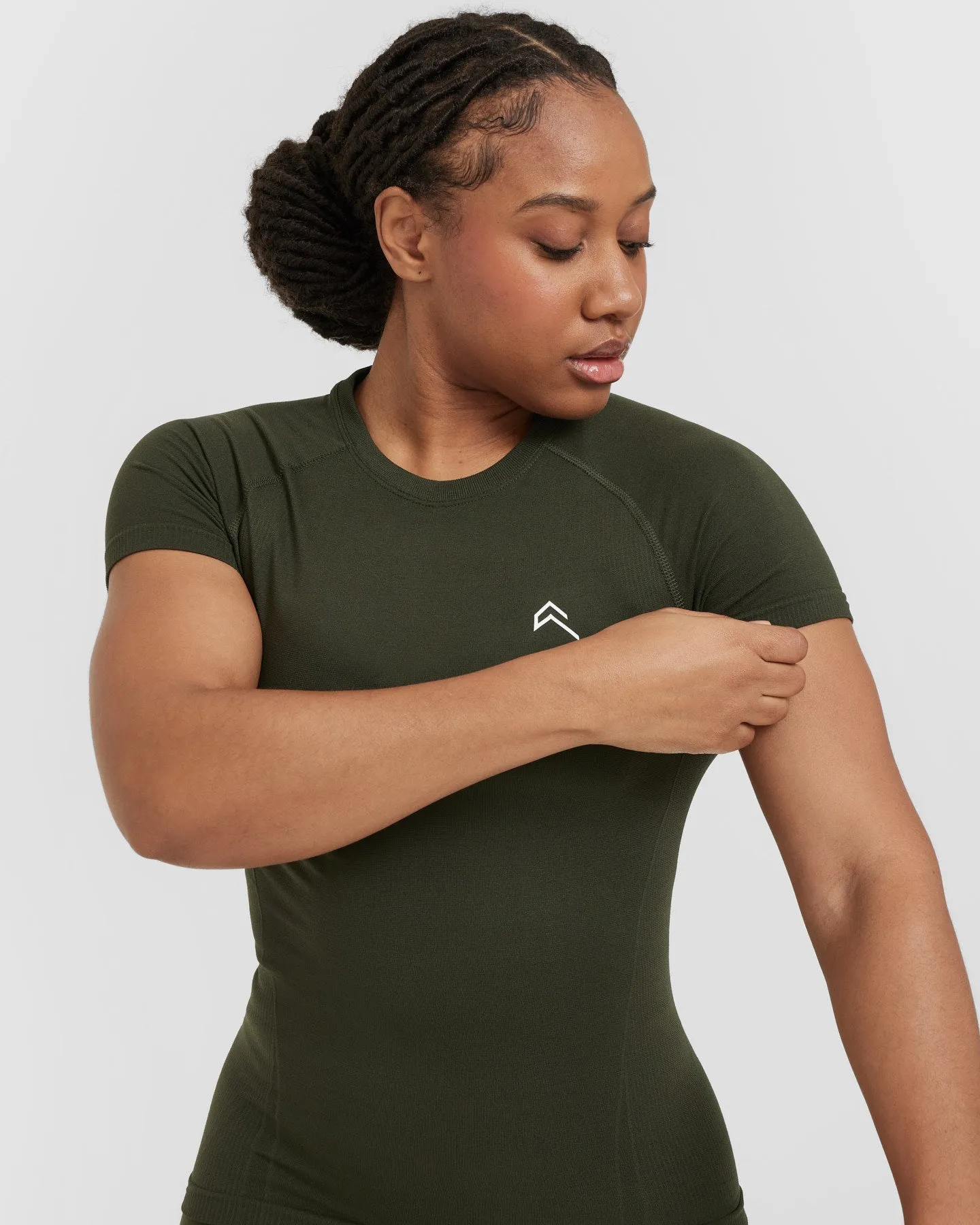 Go To Seamless Fitted Top | Khaki sold by Oner Active product image thumbnail 4