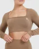 Effortless Square Neck Crop Long Sleeve Top | Walnut sold by Oner Active