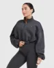 All Day Cosy Crop 1/4 Zip Sweatshirt | Coal sold by Oner Active