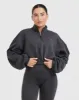 All Day Cosy Crop 1/4 Zip Sweatshirt | Coal sold by Oner Active