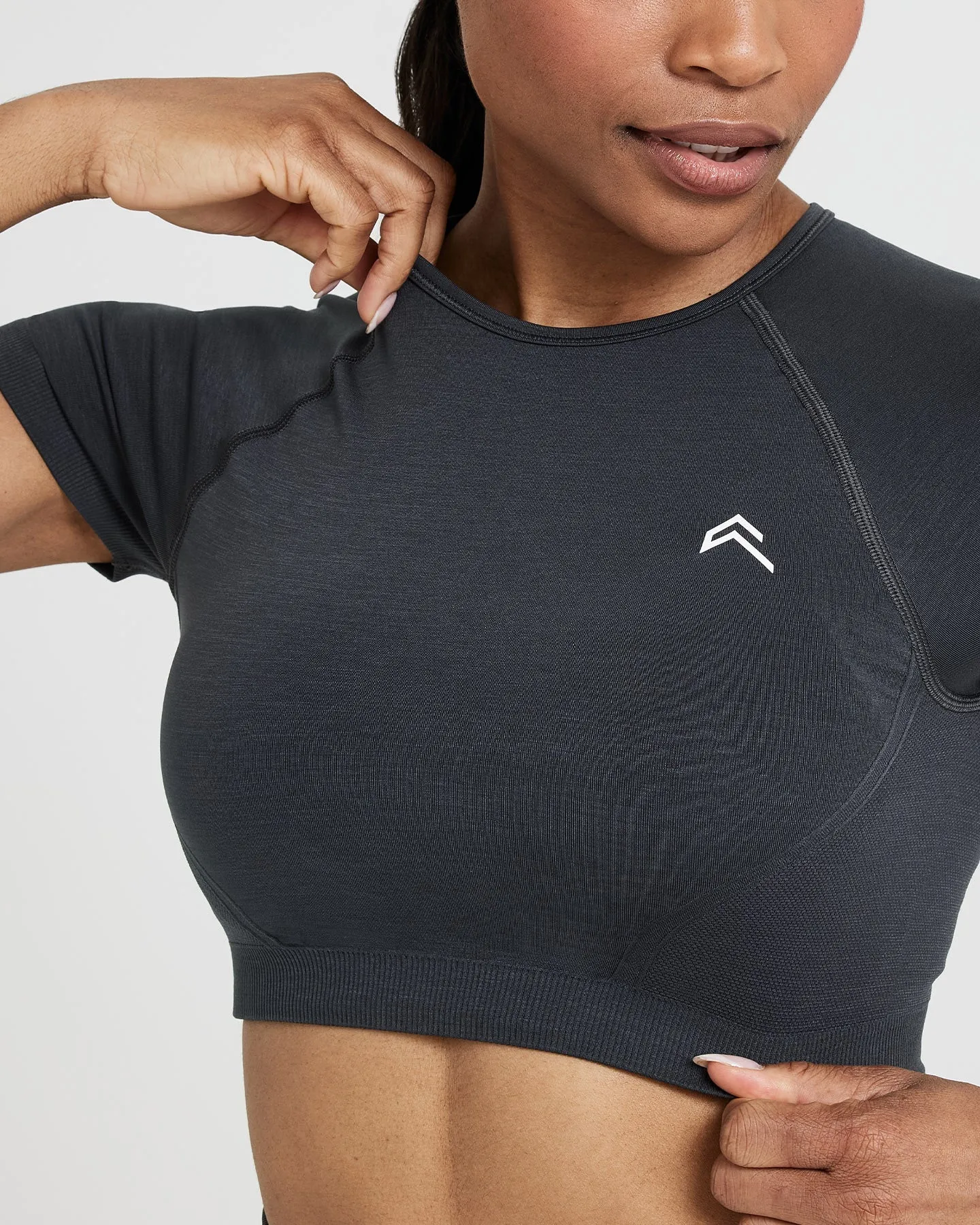 Effortless Seamless Short Sleeve Crop Top | Coal sold by Oner Active product image thumbnail 4