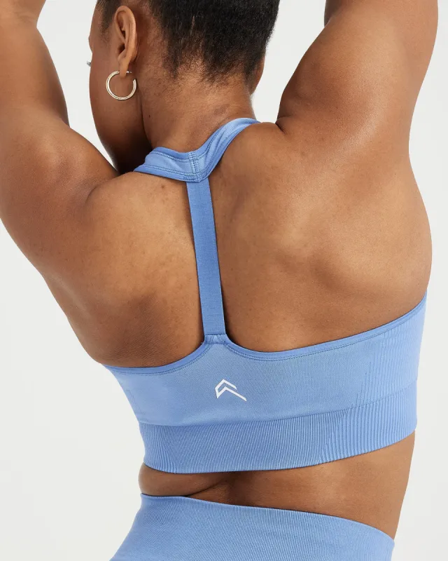 Classic Seamless 2.0 V-Neck Bralette | Light Denim Marl sold by Oner Active