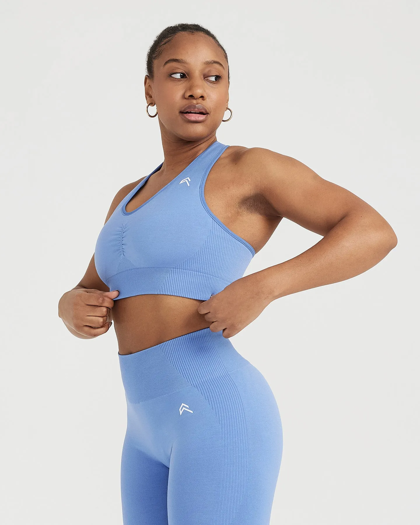 Classic Seamless 2.0 V-Neck Bralette | Light Denim Marl sold by Oner Active product image thumbnail 2