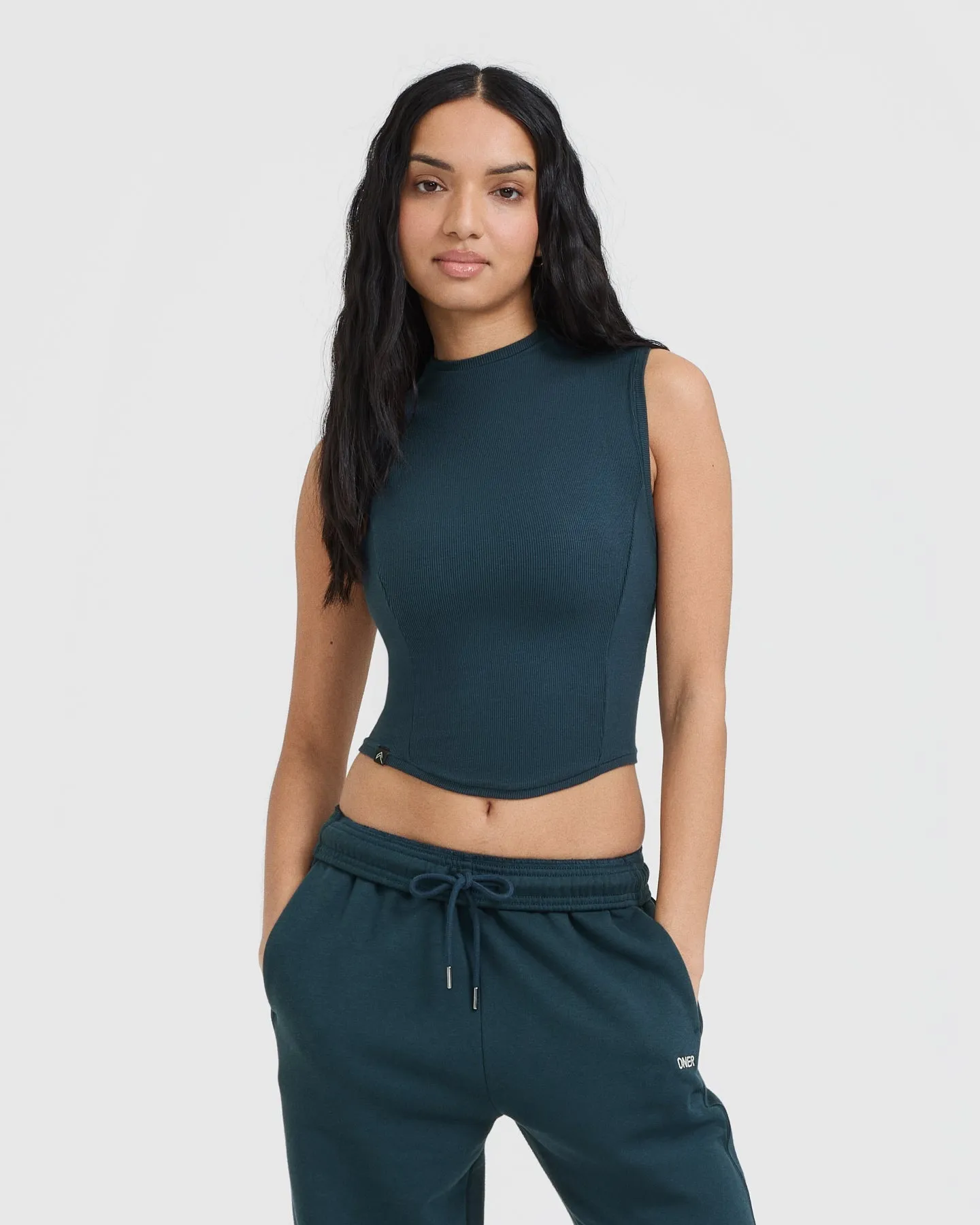 Mellow™ Rib Mid Mock Neck Tank | Oil Blue sold by Oner Active